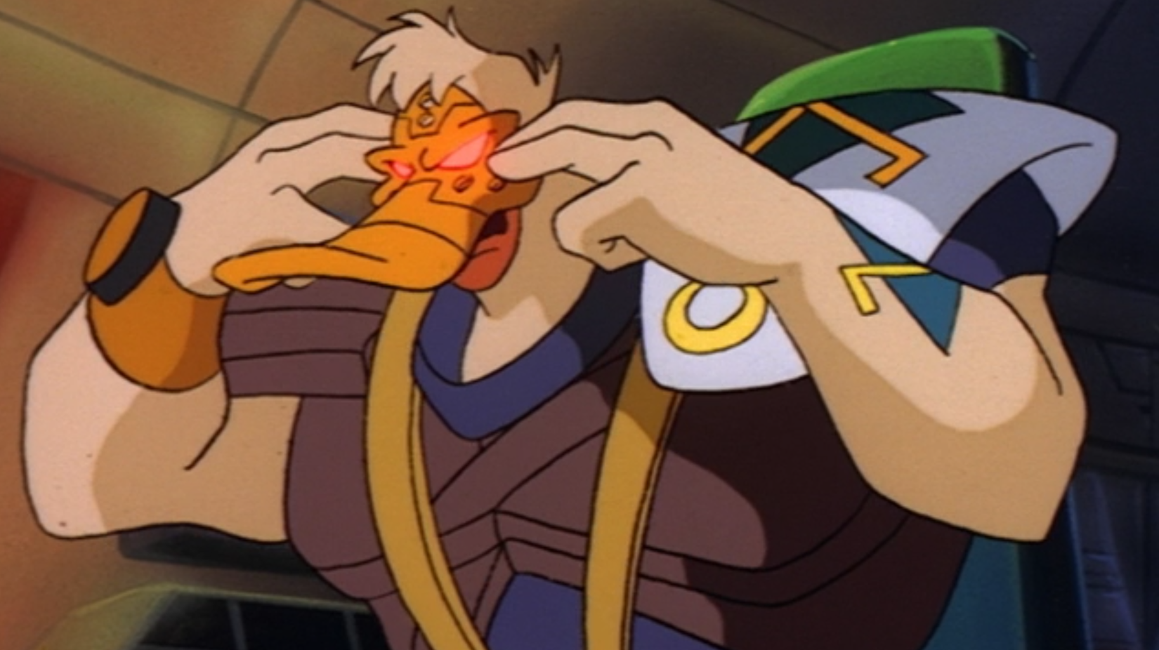 Canard using the golden mask in The Mighty Ducks The Animated Series © 2015 Disney Enterprises, Inc.